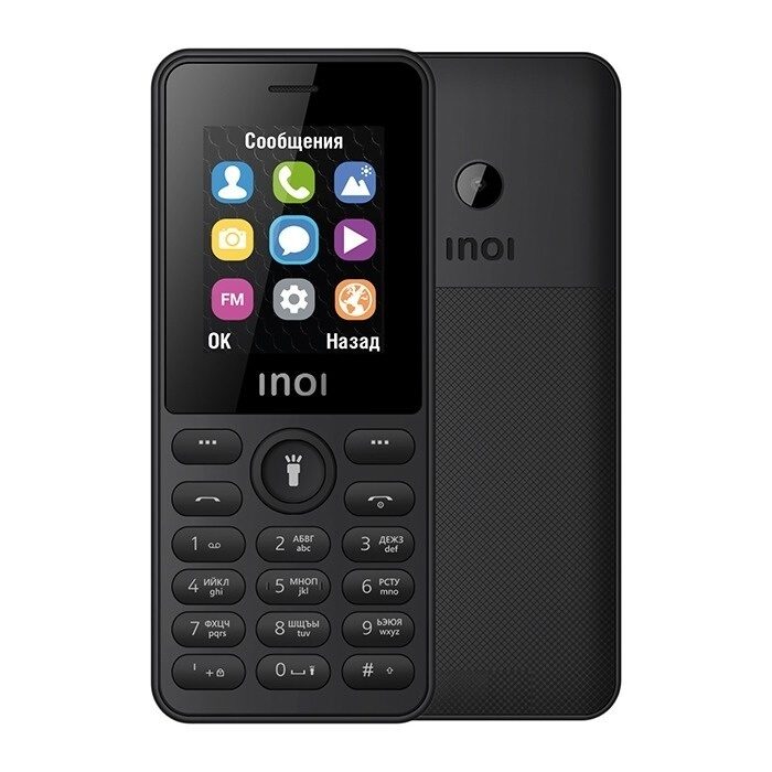 Сотовый телефон INOI 109 (2SIM, BT, FM, micro SD, камера, фонарик) Черный